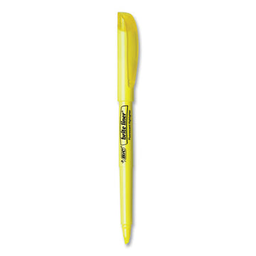 BIC® Brite Liner Highlighter, Fluorescent Yellow Ink, Chisel Tip, Yellow-black Barrel, Dozen freeshipping - TVN Wholesale